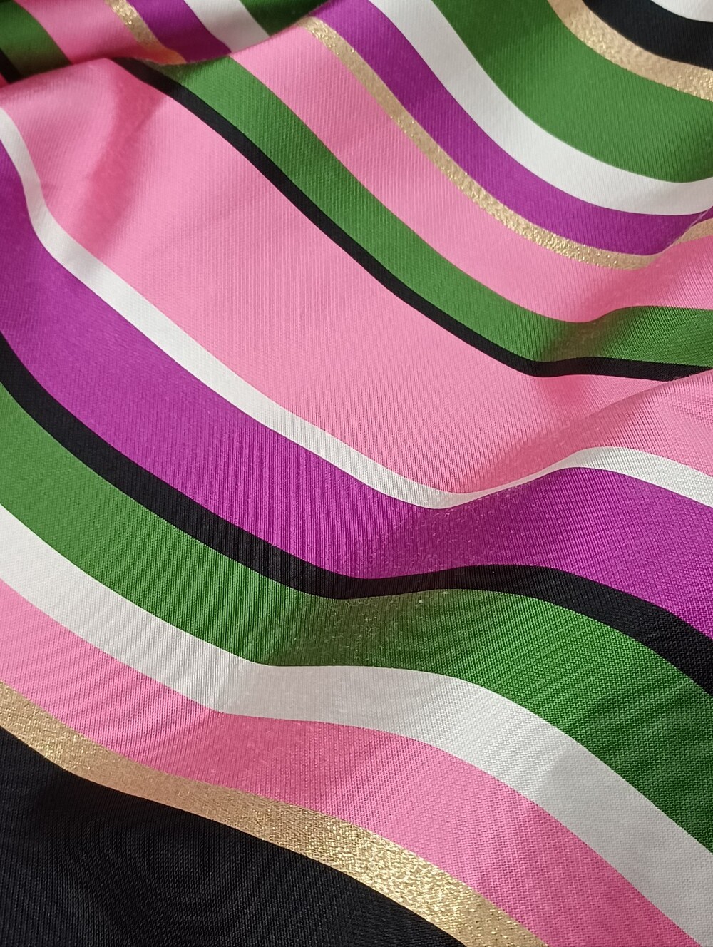 Kate Spade Metallic Festive Multi Stripe Skirt Size 2 Preppy High Waist Defect - Picture 8 of 16